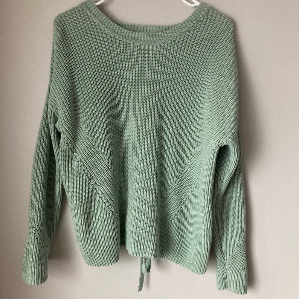 Lucky Brand Lace Up Back Boho Sweater - Picture 2 of 6